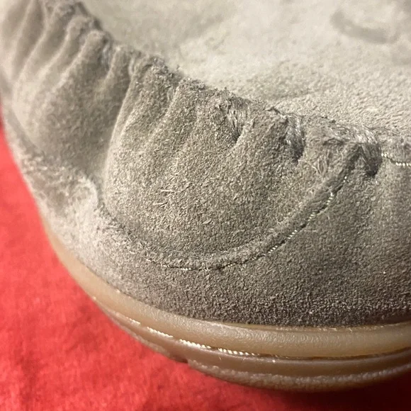 L.L. Bean Suede Moccasin Slippers in Olive - Picture 2 of 13